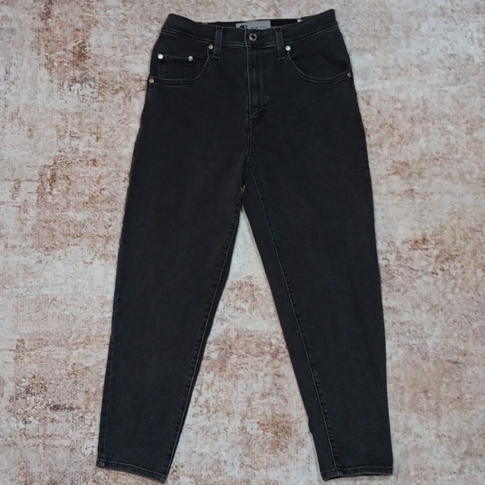 Levis Silvertab Mom Jean Washed Black Denim Jeans Womens Sz 27